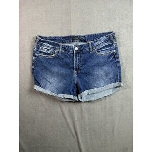 Silver Jeans Co Women's Elyse Shorts Size 34 Waist Blue Fade